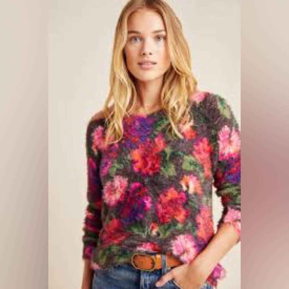 Anthropologie Meadow Rue Ariel Eyelash Sweater